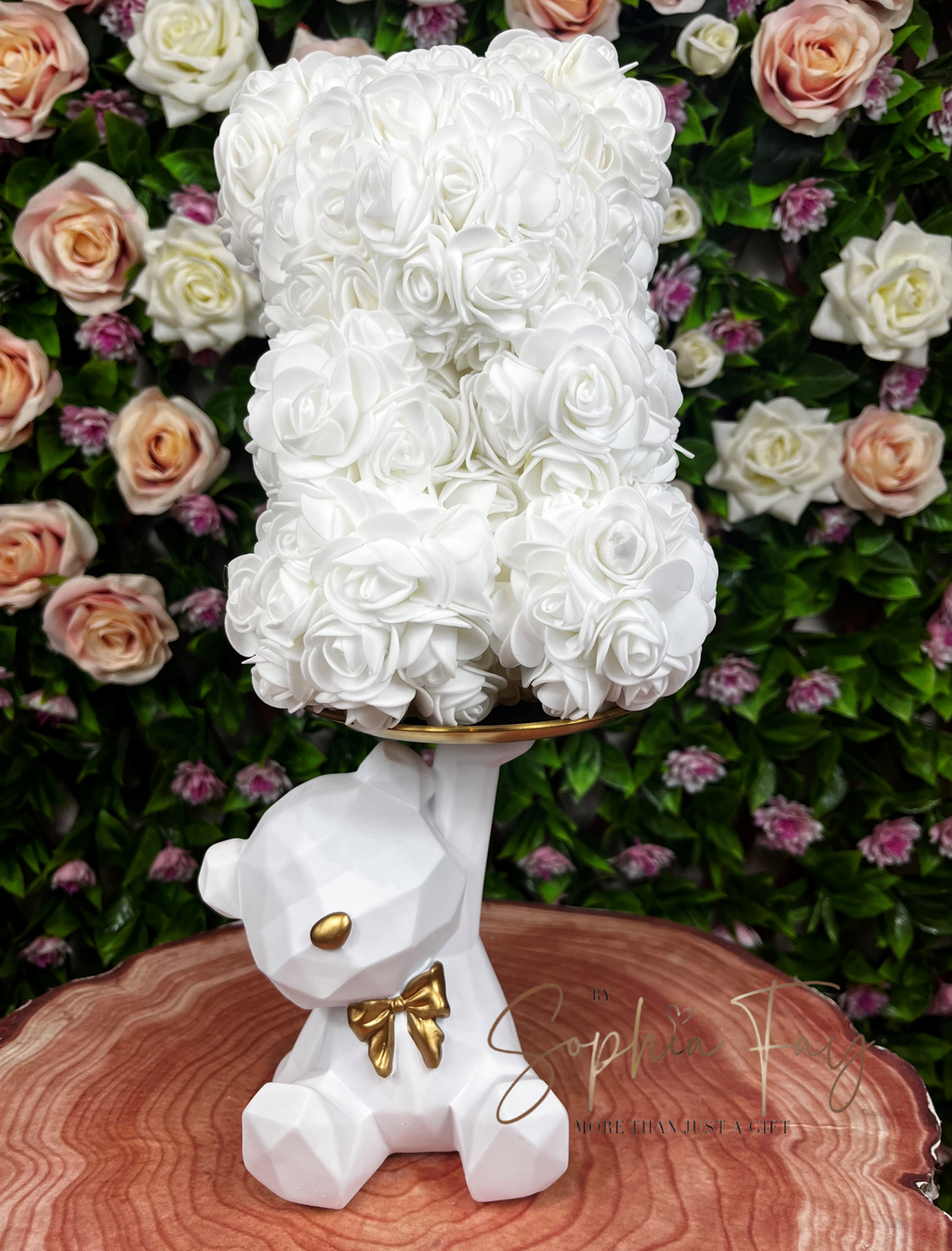Bear Figurine Geometric Design