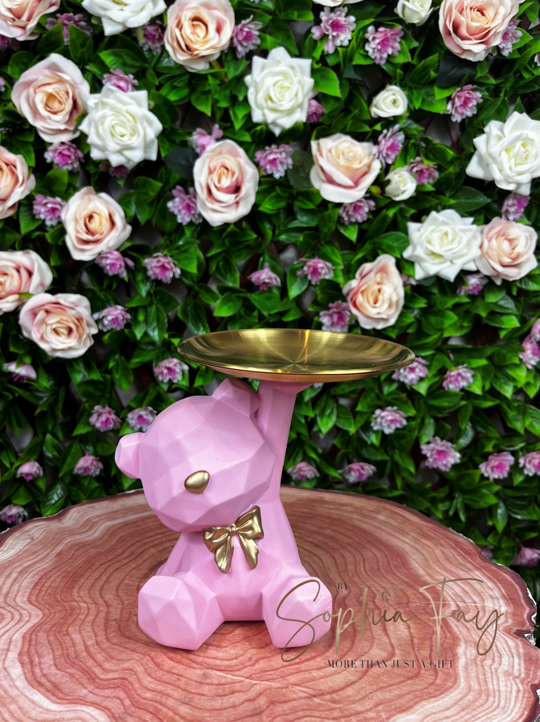 Bear Figurine Geometric Design
