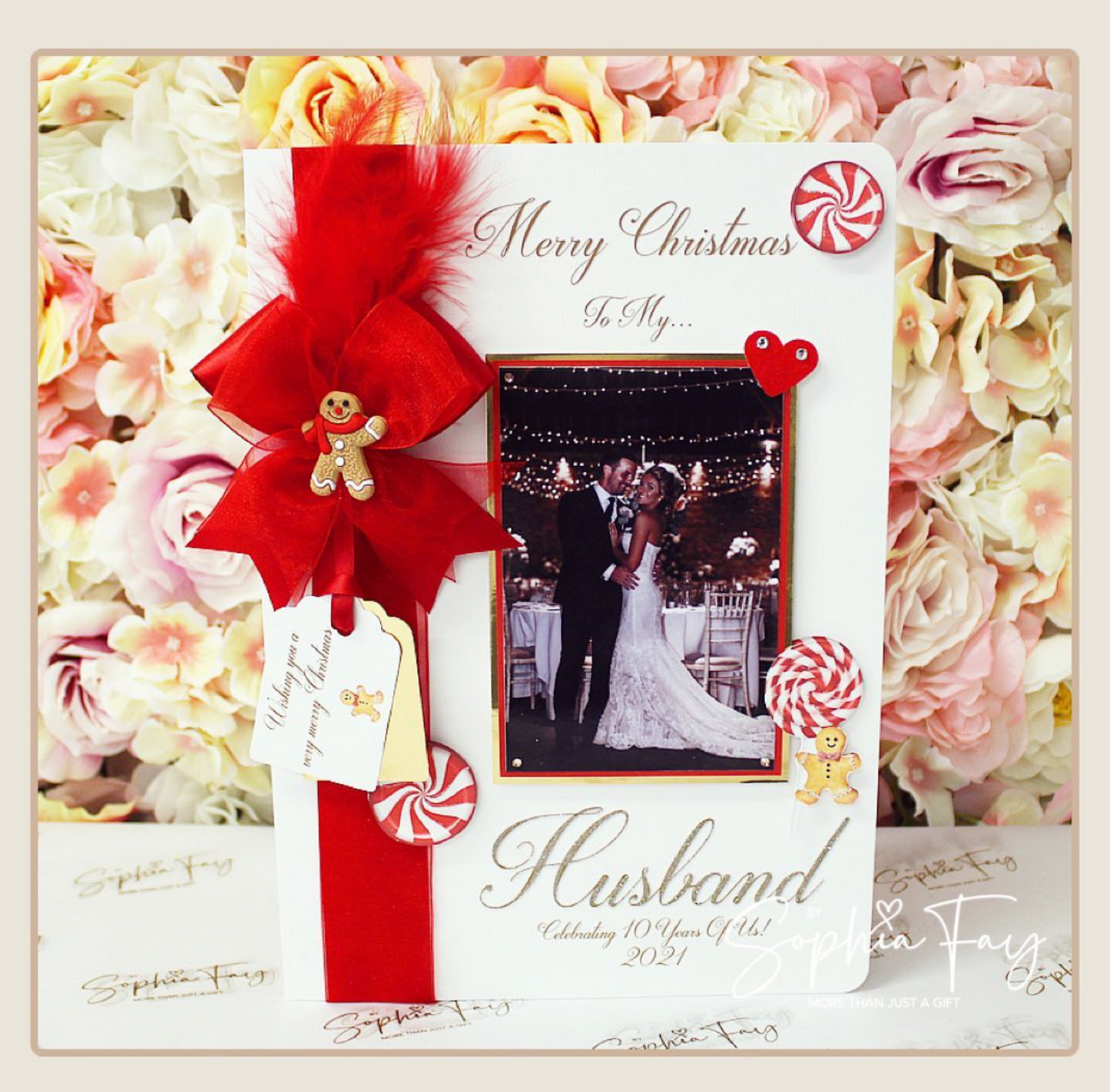 Christmas Feather Photo Card