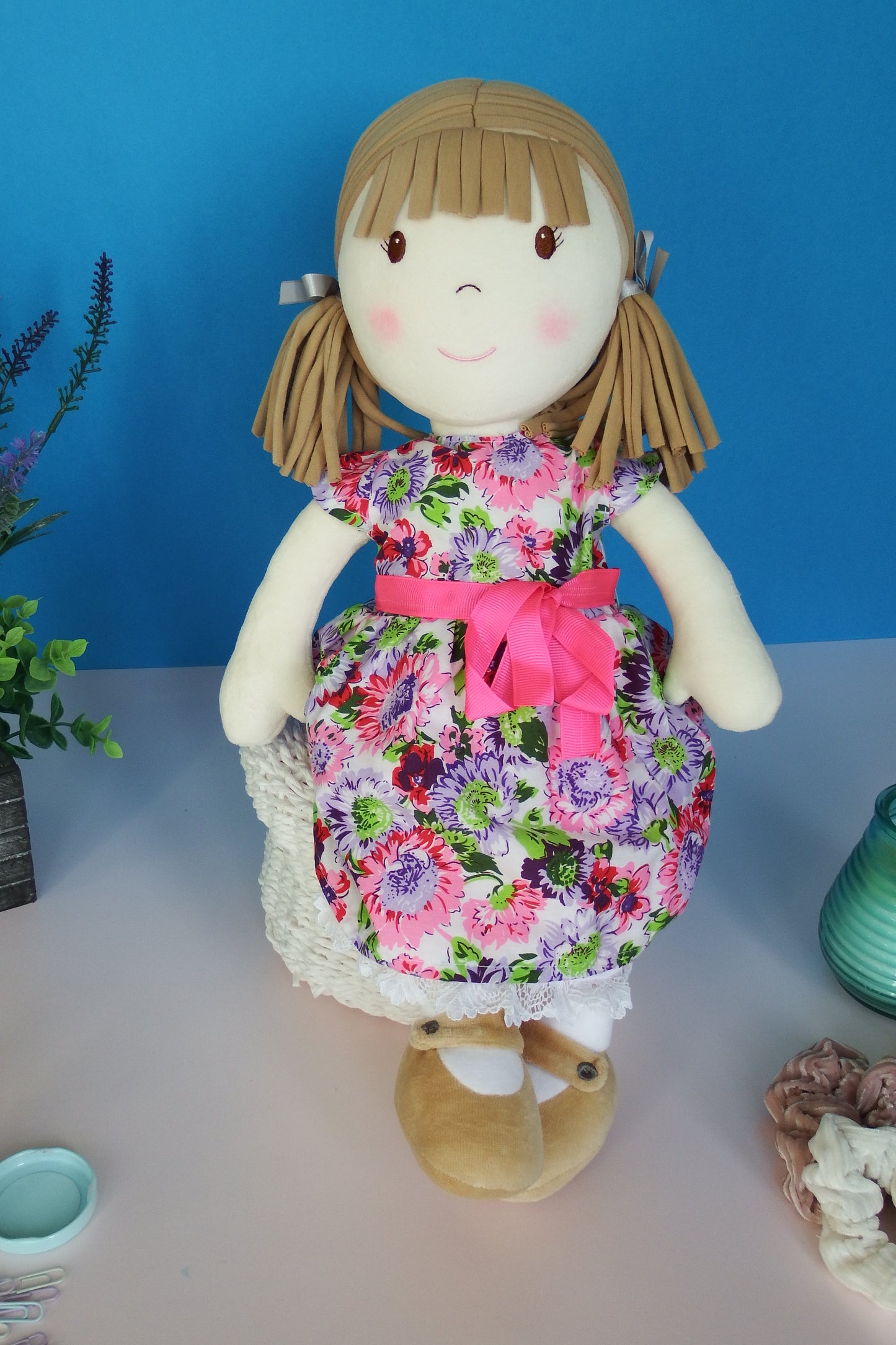 Rag Doll Belle - Purple Floral Party Dress