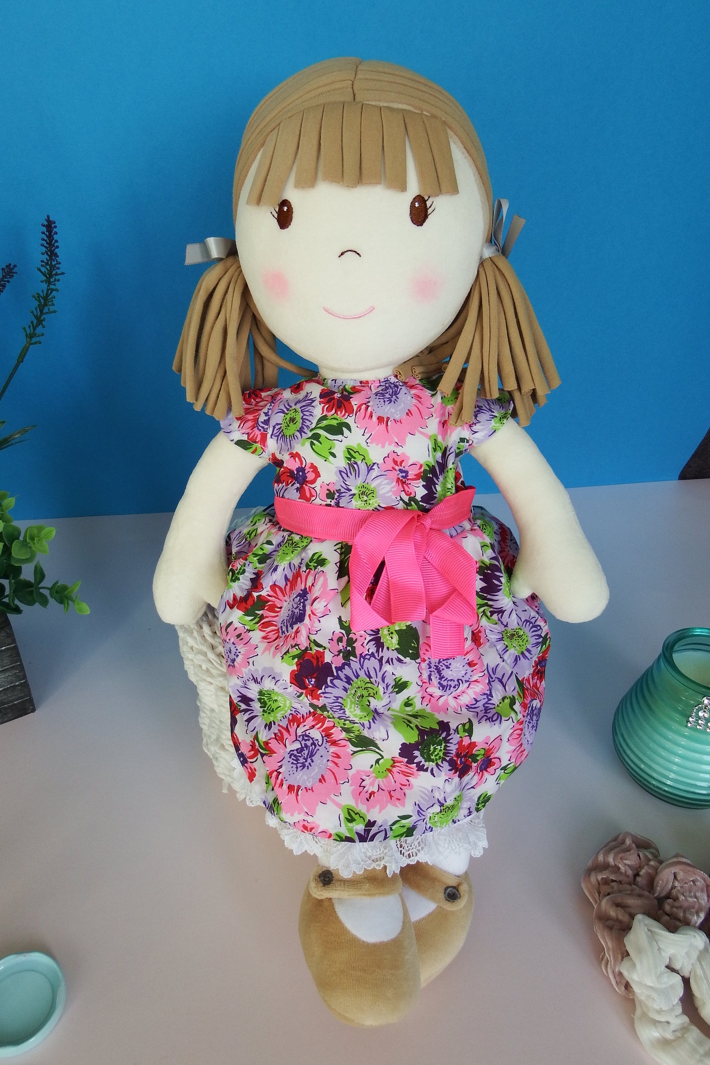 Rag Doll Belle - Purple Floral Party Dress