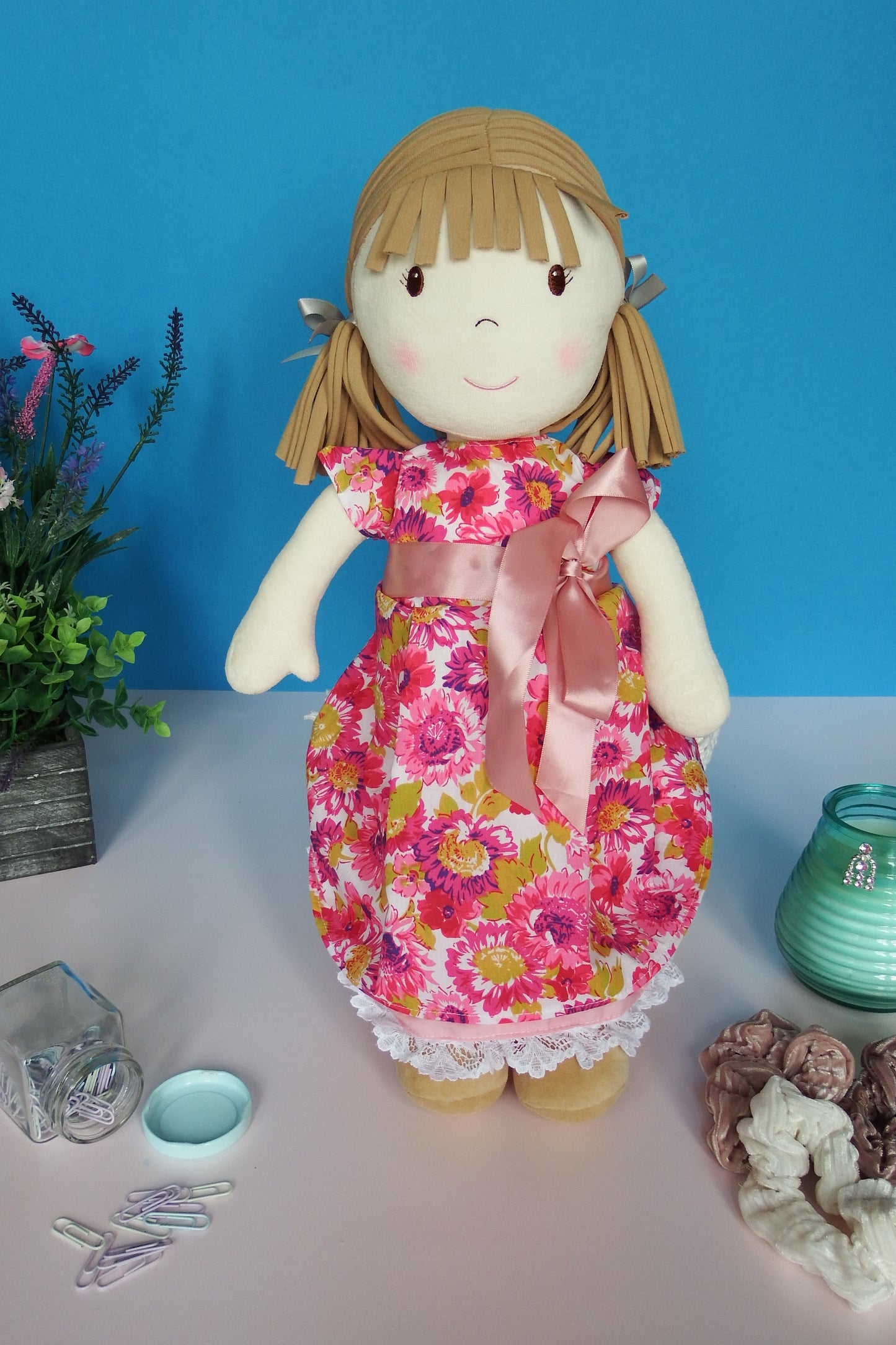 Rag Doll Belle - Pink Floral Party Dress