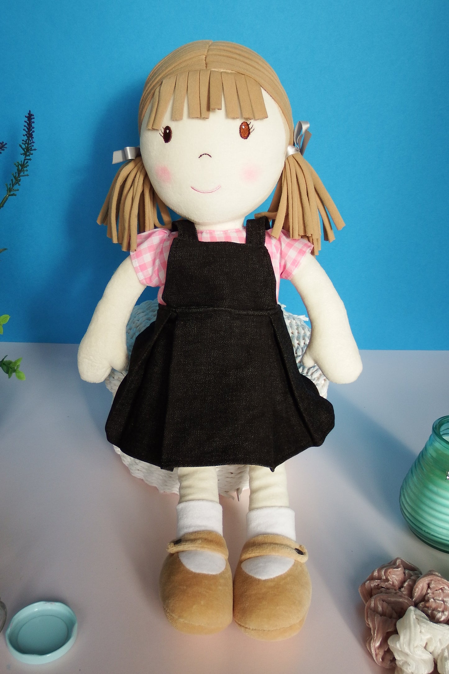 Rag Doll Belle - Black school dress with pink shirt