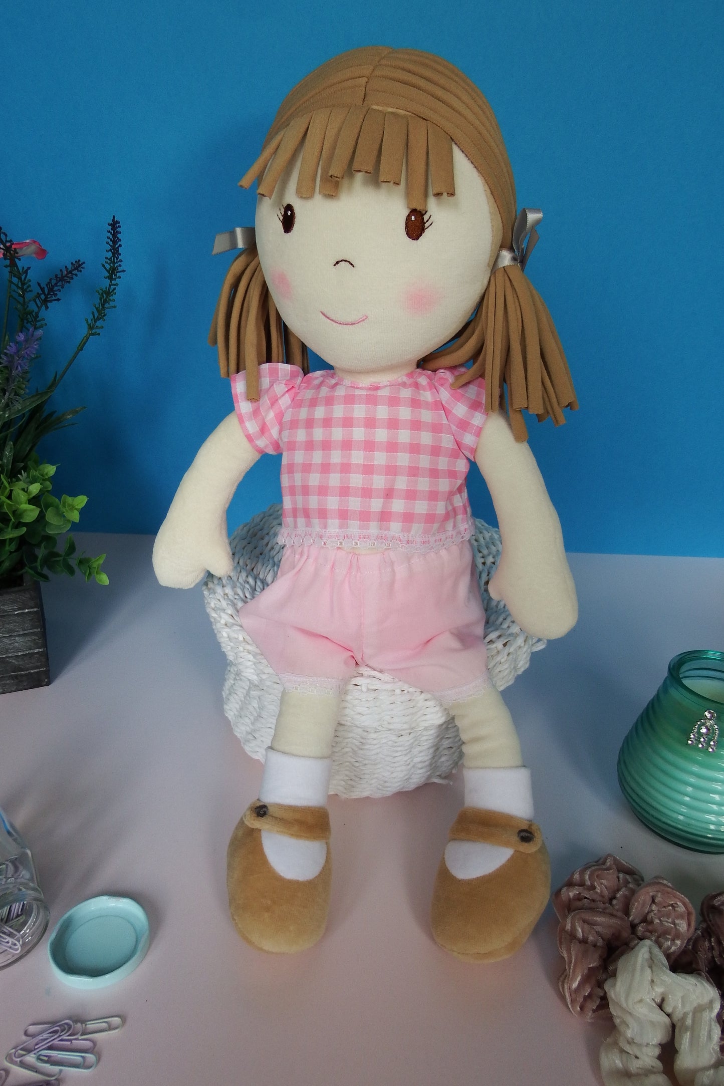 Rag Doll Belle - Pink Shorts and Pink Checked Top