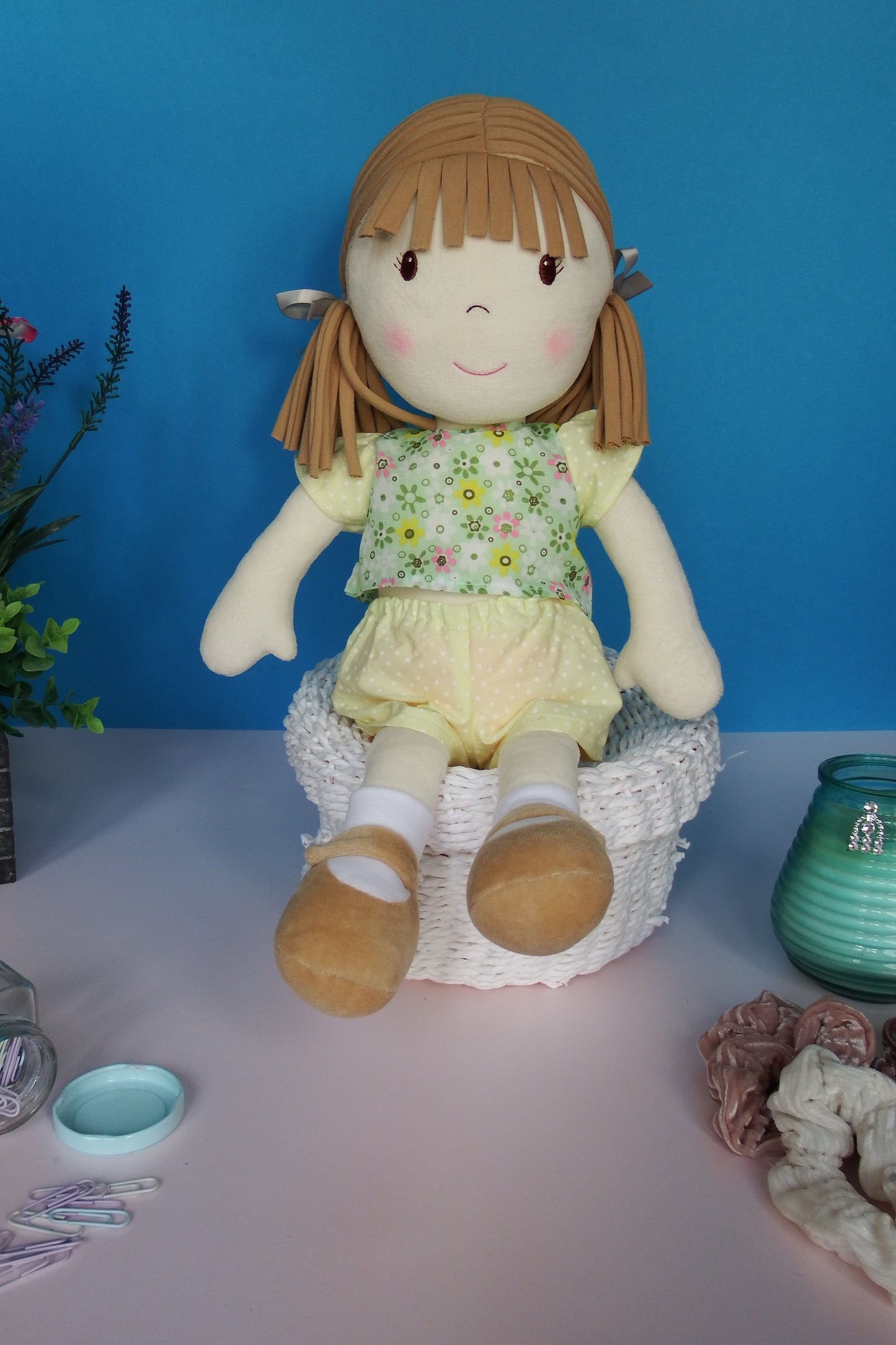 Rag Doll Belle - Yellow Shorts and Green Top