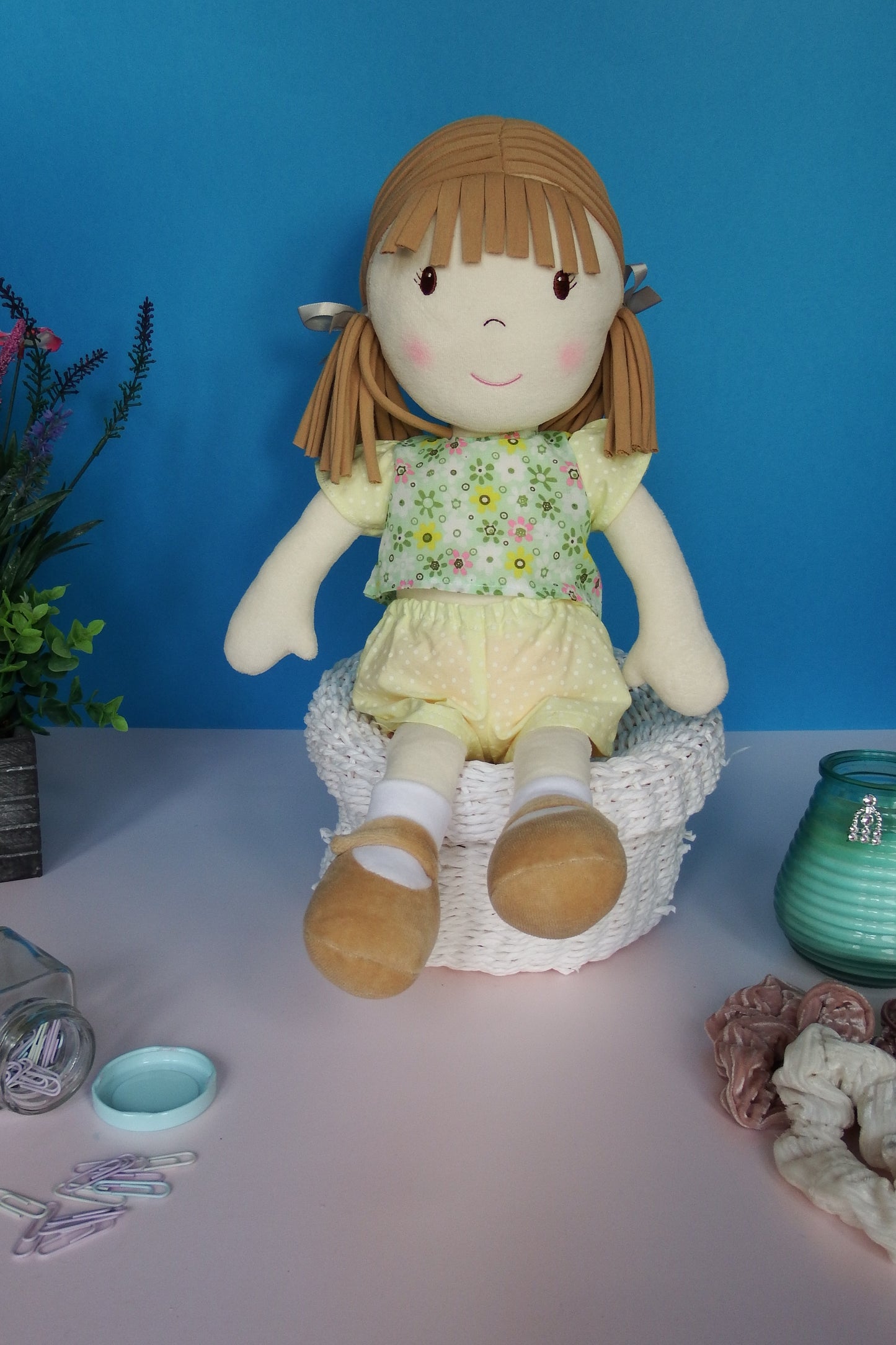 Rag Doll Belle - Yellow Shorts and Green Top