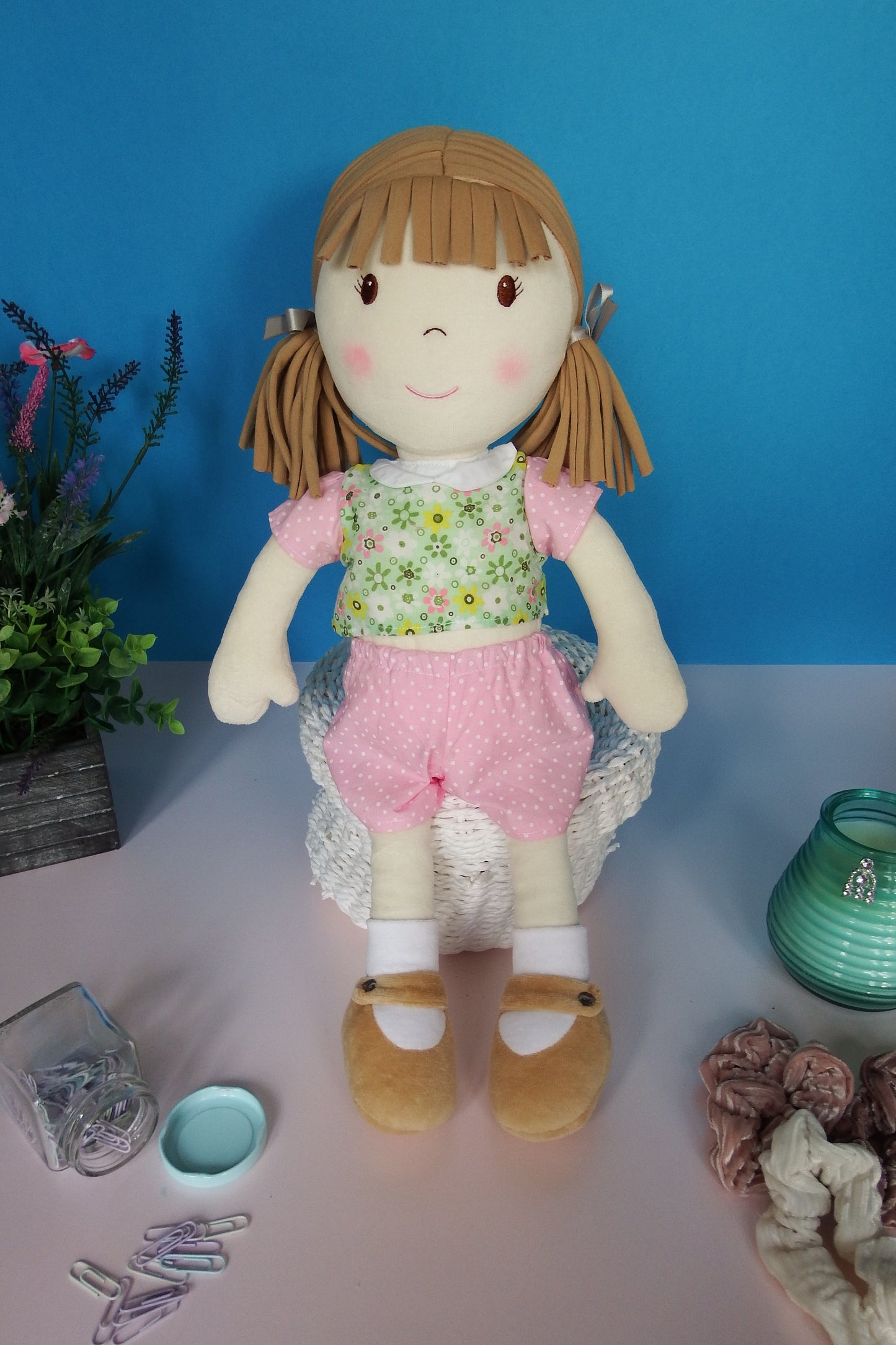 Rag Doll Belle - Pink Shorts and Green Top