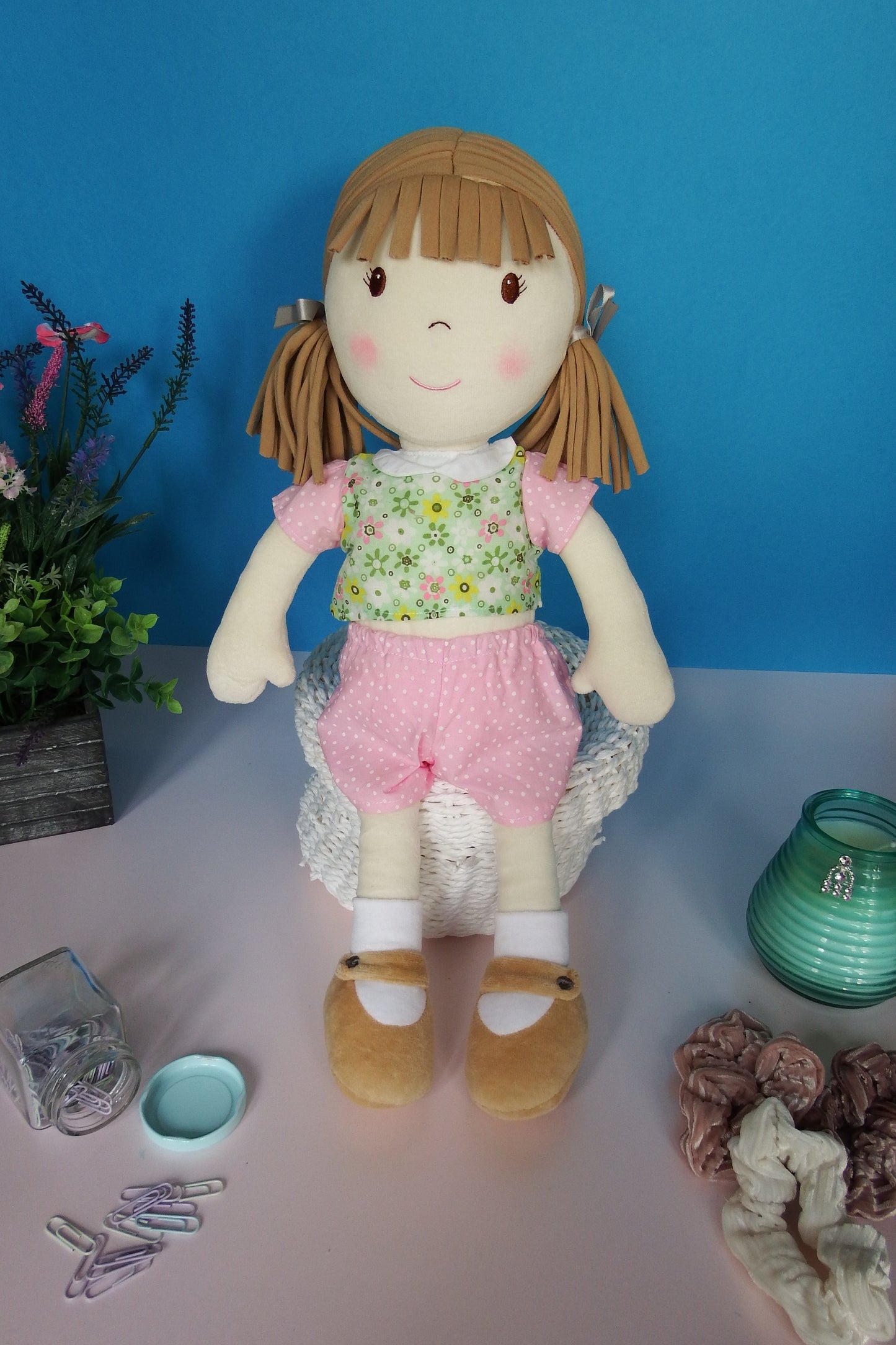 Rag Doll Belle - Pink Shorts and Green Top