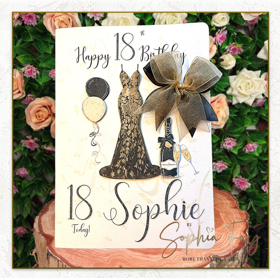 Designer Dress - Black & Gold By Sophia Fay Designer Dress - Black & Gold By Sophia Fay