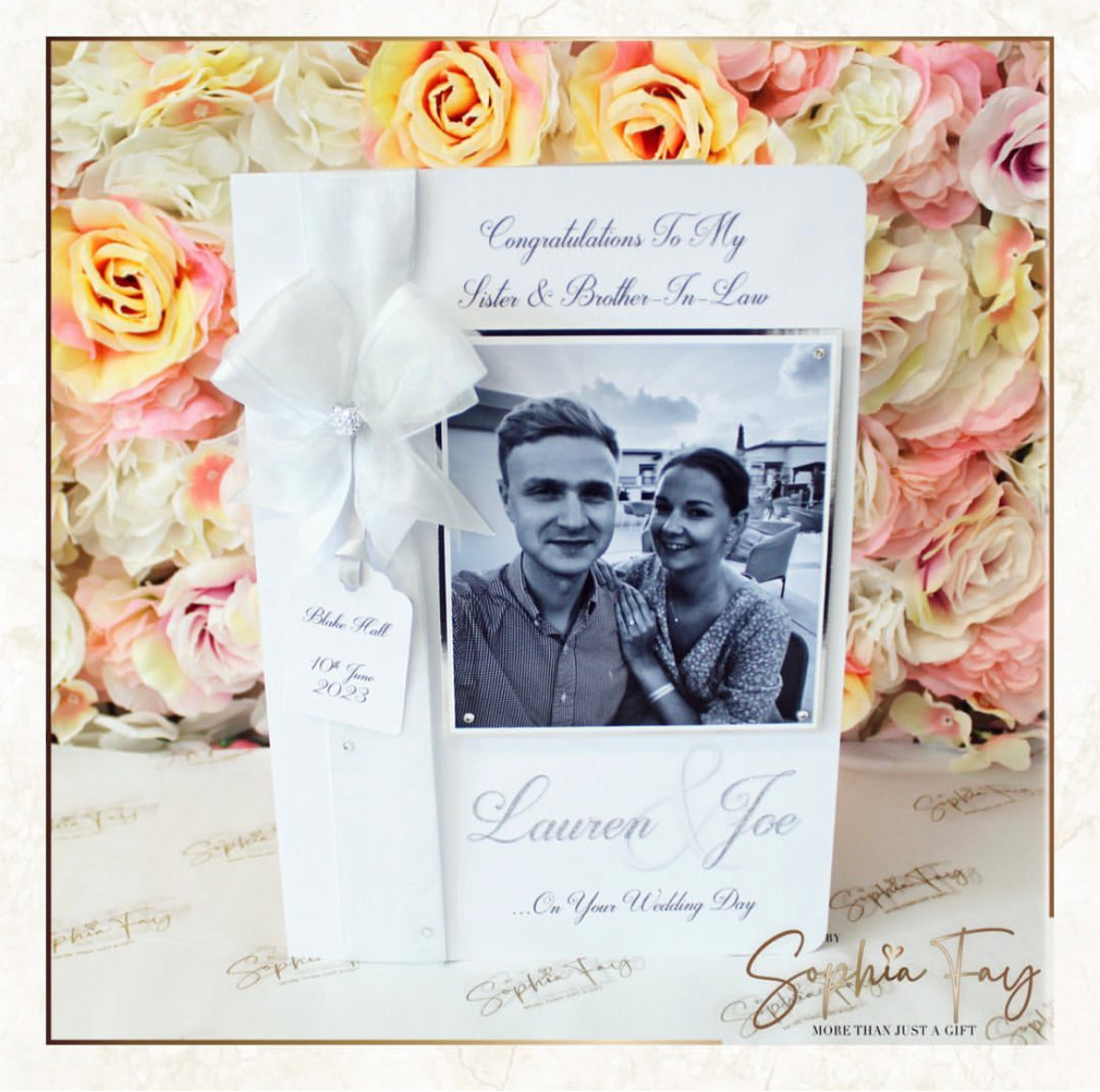 Diamond Ribbon Photo Card- Wedding