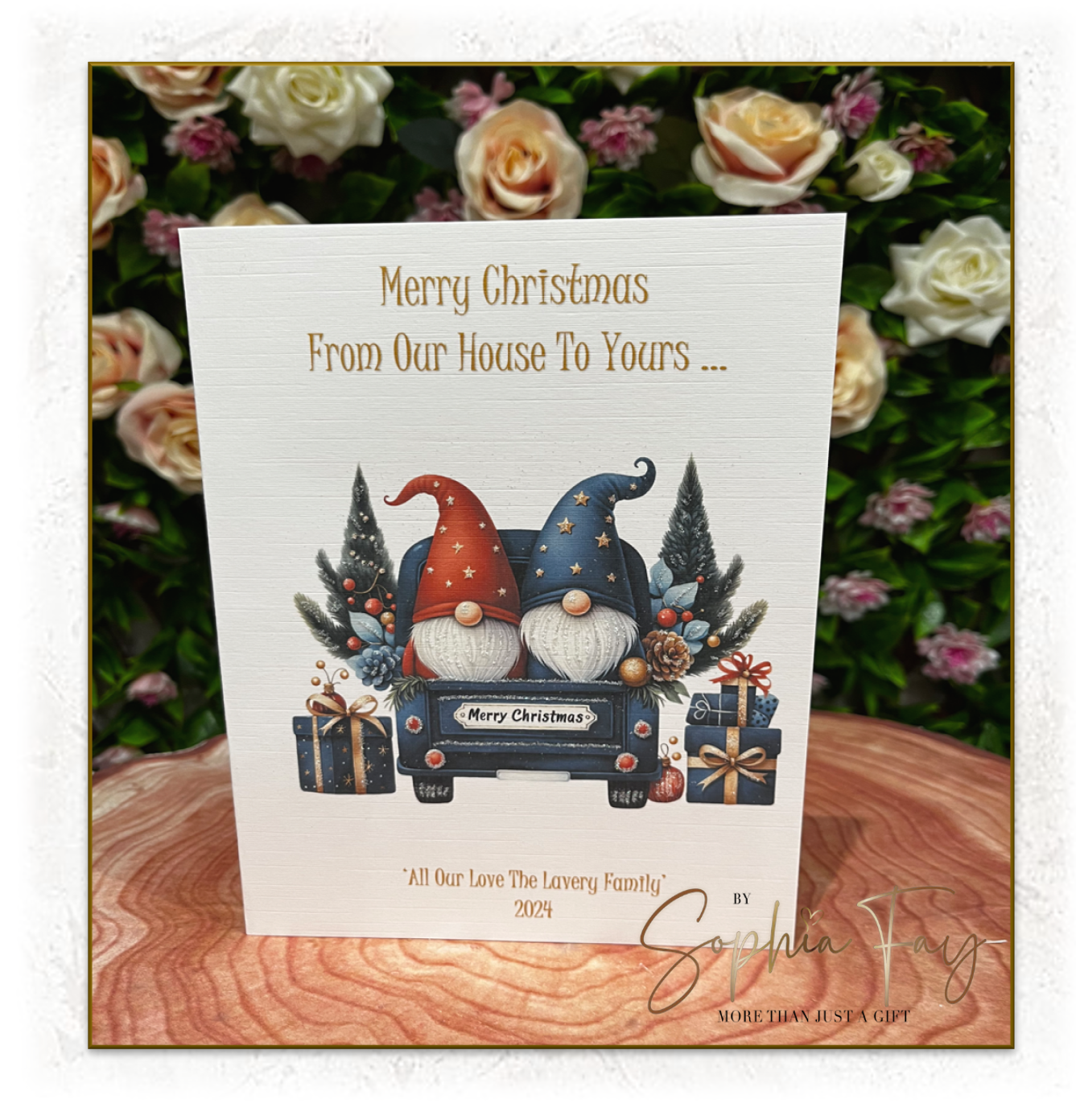 Christmas Gnomes in Cars A5 Pack of 10
