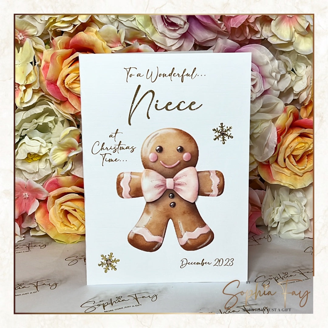 Gingerbread Pink Bow - Niece