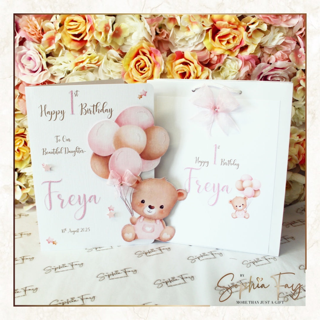 Cute Baby Bear with Balloons