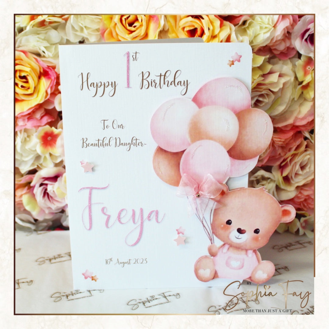 Cute Baby Bear with Balloons
