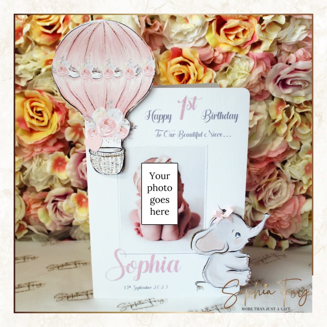 Air Balloon Elephant Pop Up - Pink