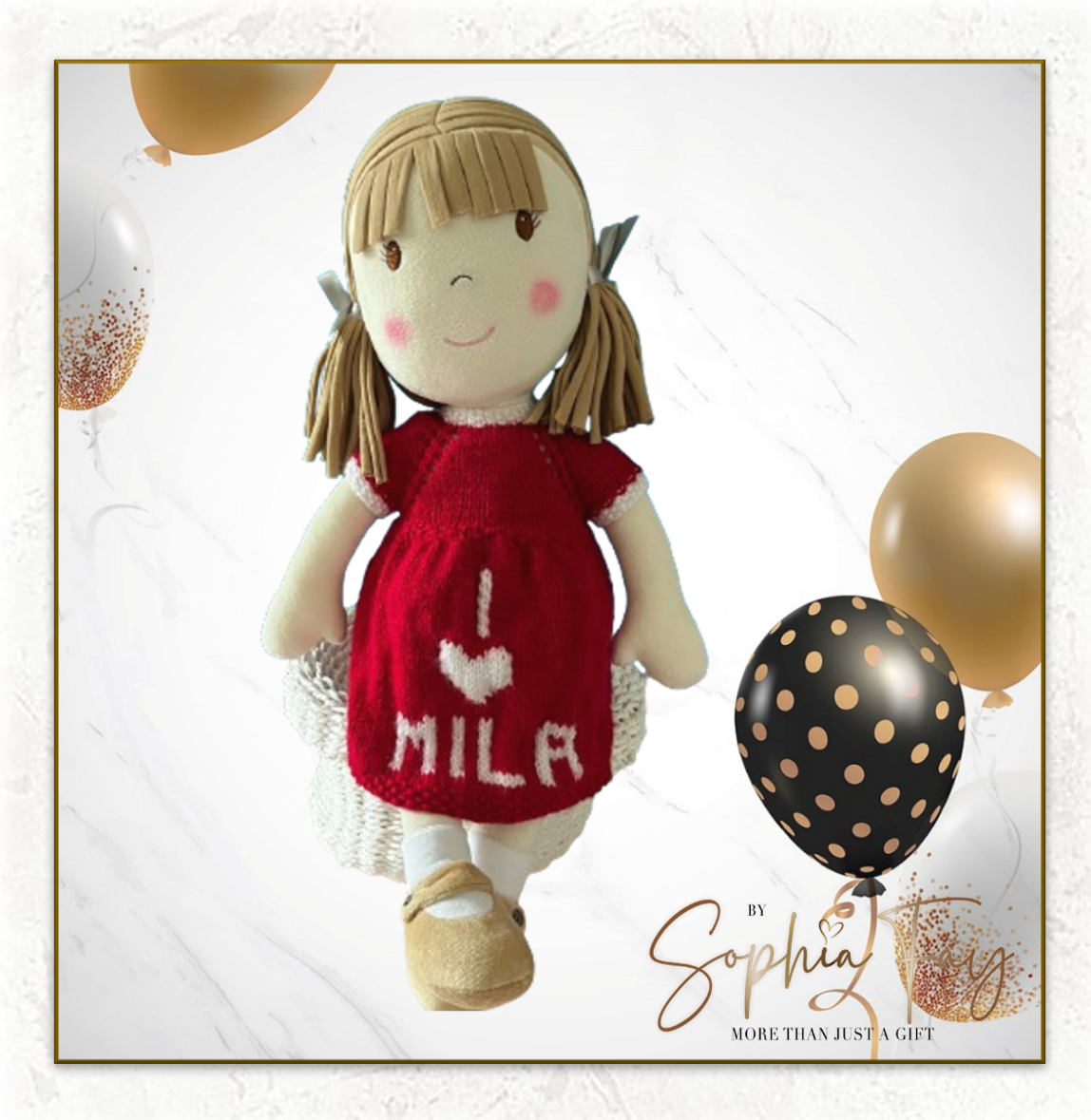 Rag Doll Belle - Personalised knitted dress