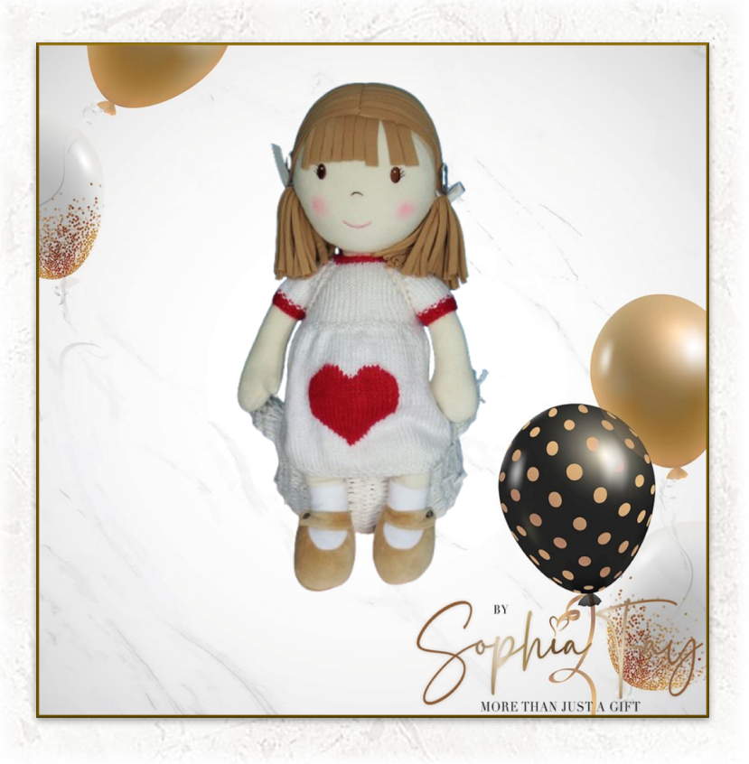 Rag Doll Belle - Knitted Heart Dress