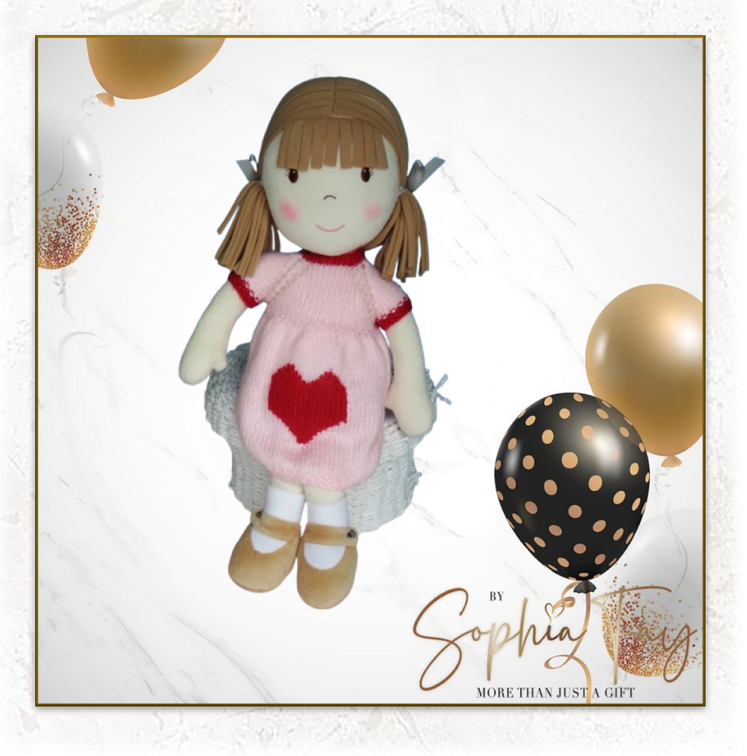 Rag Doll Belle - Knitted Heart Dress