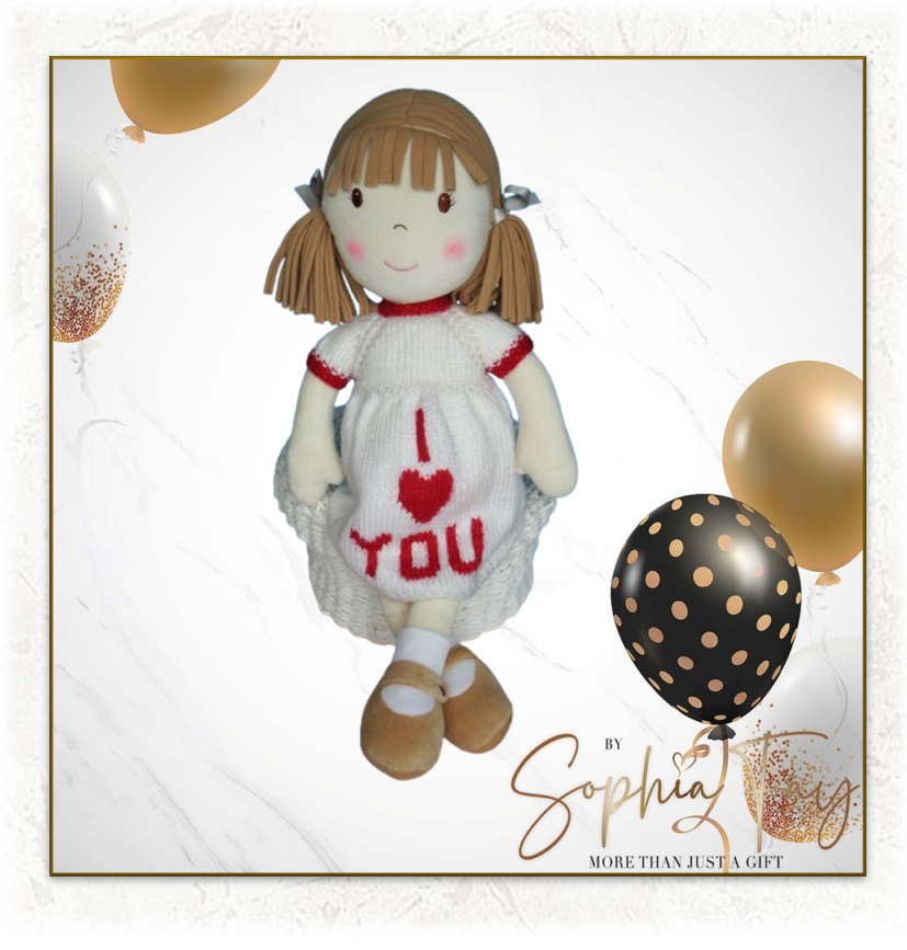 Rag Doll Belle - Personalised knitted dress
