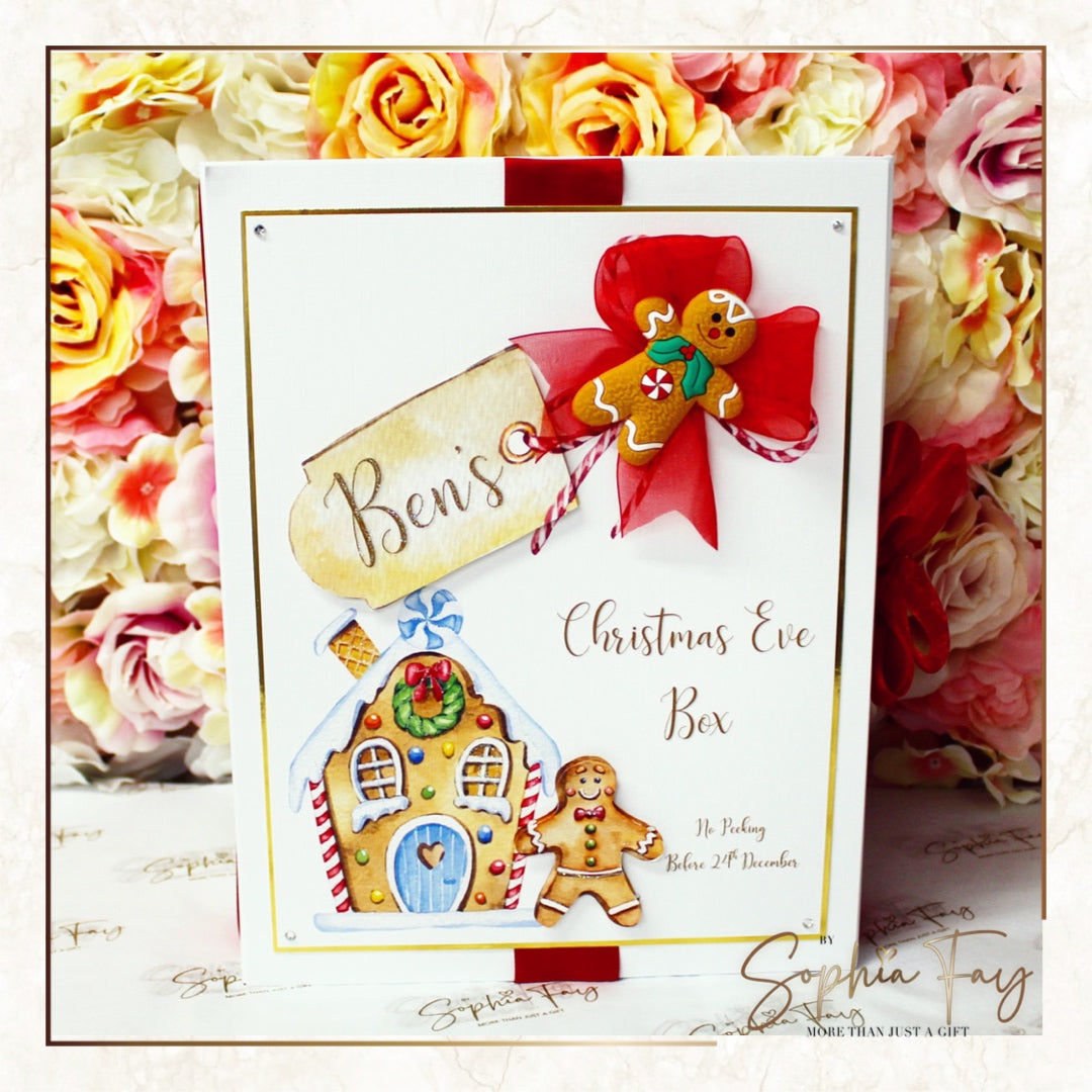 Gingerbread Christmas Eve Box - Blue Detail