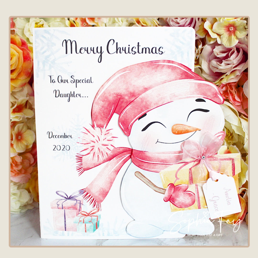 Pink Snowman Pop Up