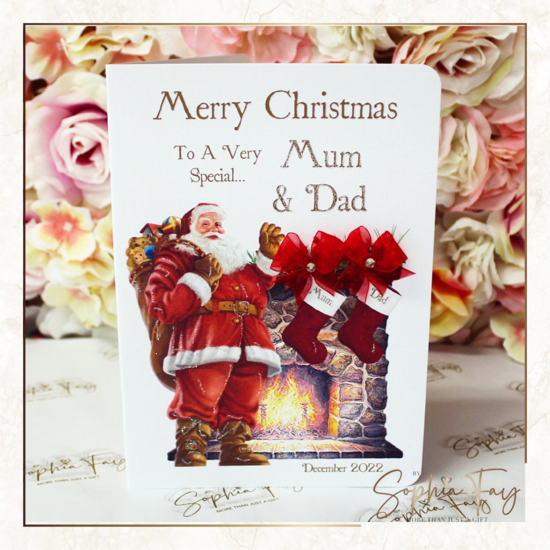 A5 Fireplace Santa - Mum & Dad