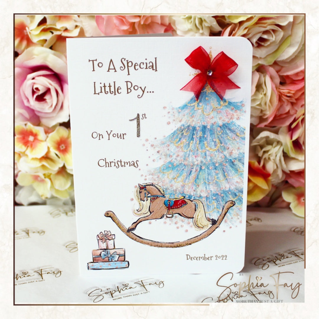 Little Boy First Xmas Rocking Horse