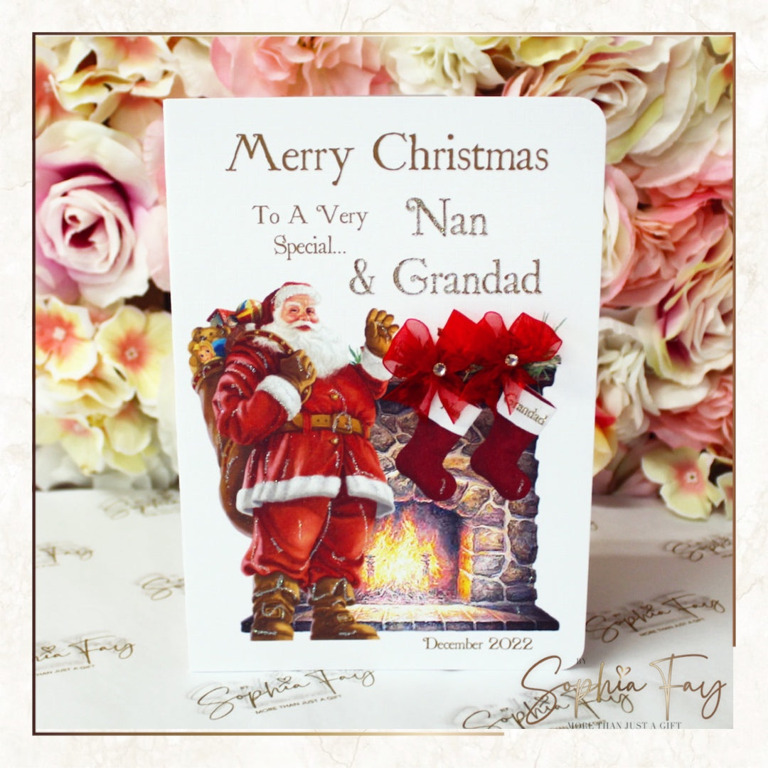 A5 Fireplace Santa - Nan & Grandad