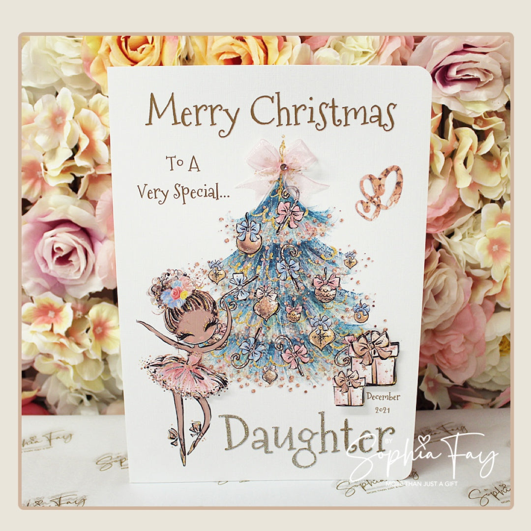 A4 Brunette Fairy Xmas Girl - Daughter (dark skin tone)