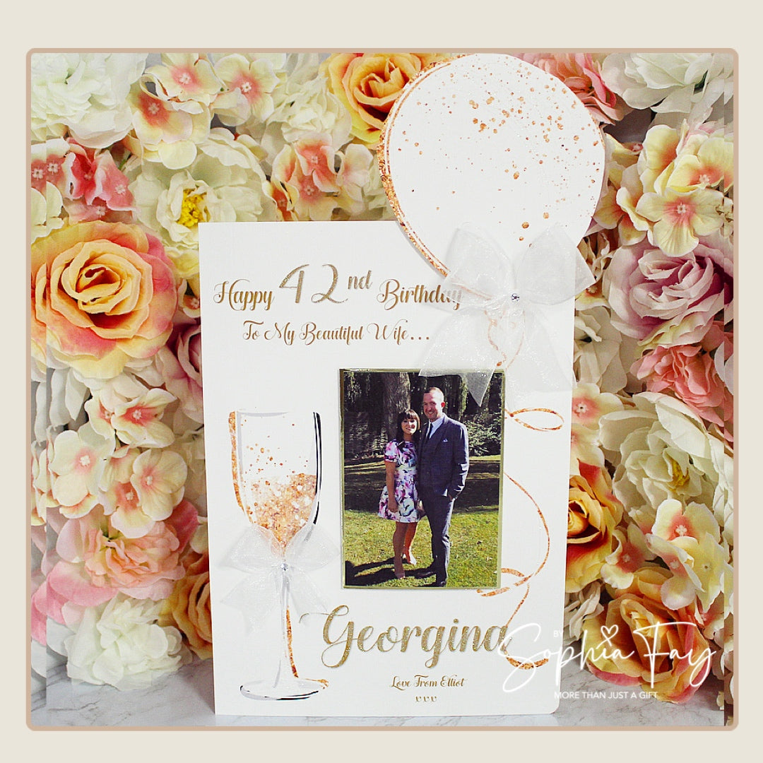 Champagne Glass with Balloon Pop Up
