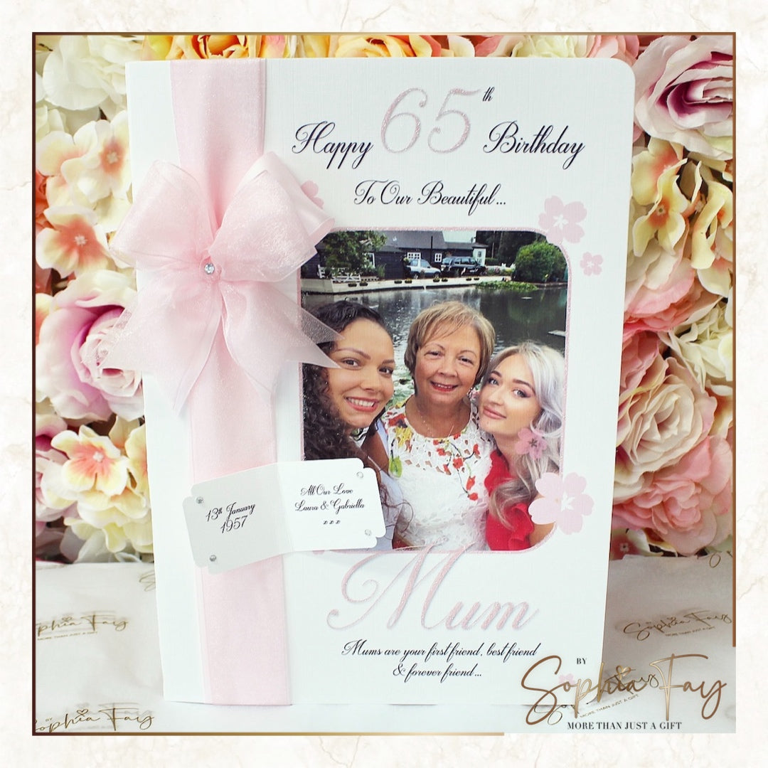Pink Floral Photo Card