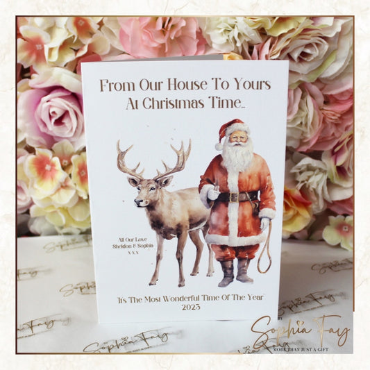 Santa and Rudolph A5 Pack of 10