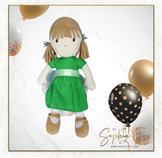 Rag Doll Belle - Green Cotton Dress