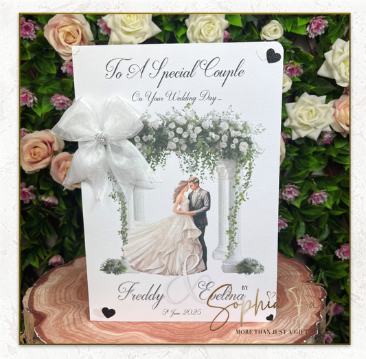 Wedding Arch Blonde Bride & Blonde Groom