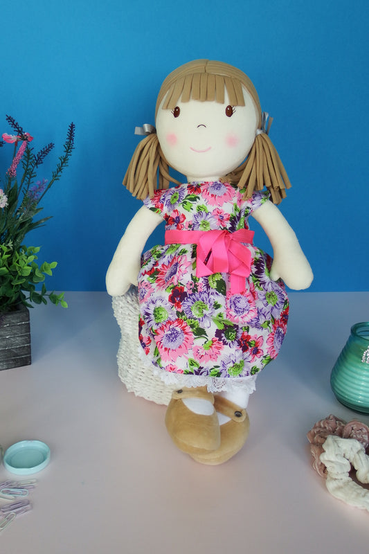 Rag Doll Belle - Purple Floral Party Dress