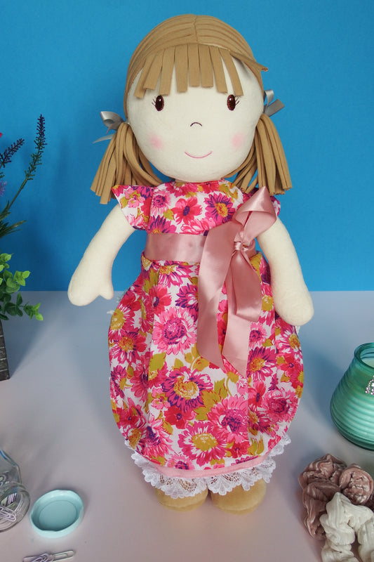 Rag Doll Belle - Pink Floral Party Dress