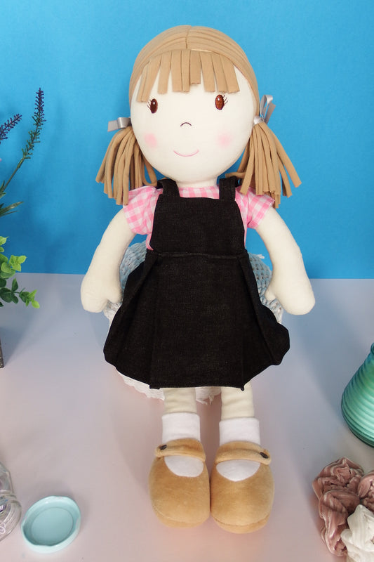 Rag Doll Belle - Black school dress with pink shirt