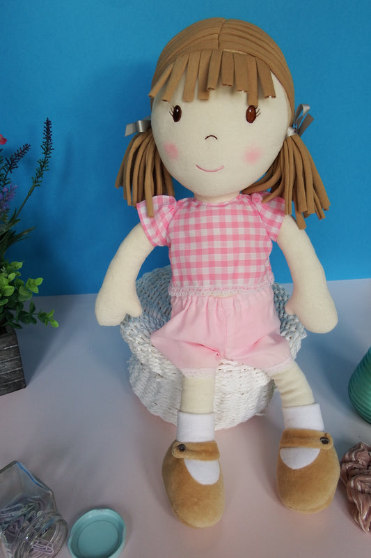 Rag Doll Belle - Pink Shorts and Pink Checked Top