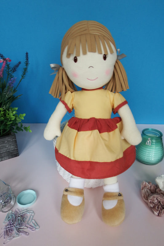 Rag Doll Belle - Yellow & Orange Cotton Dress