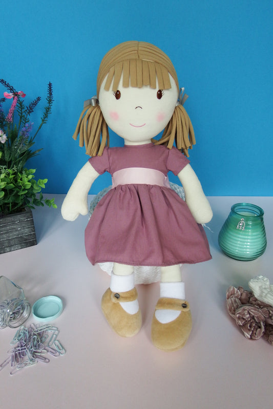 Rag Doll Belle - Aubergine Cotton Dress