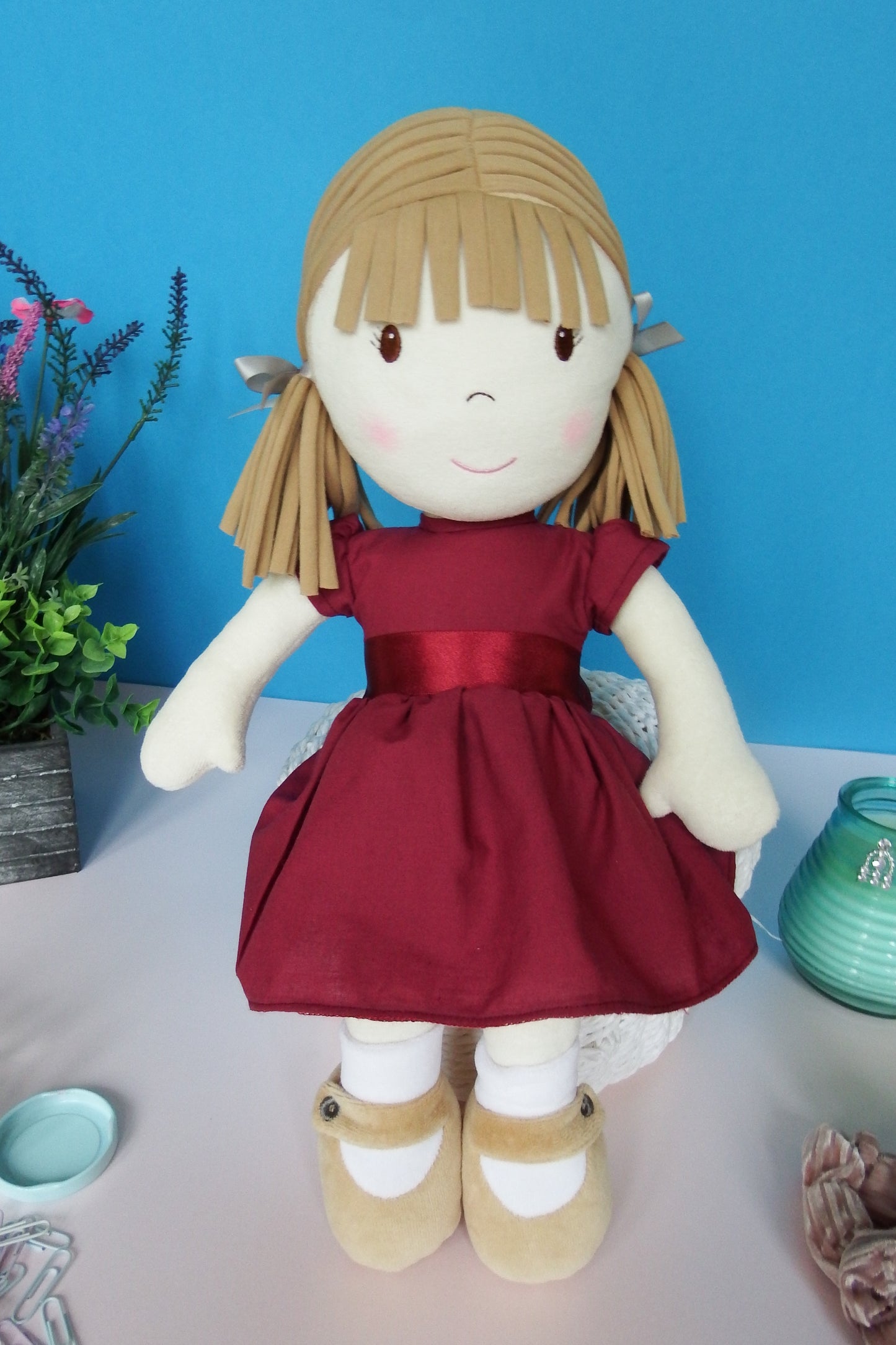 Rag Doll Belle - Red Cotton Dress