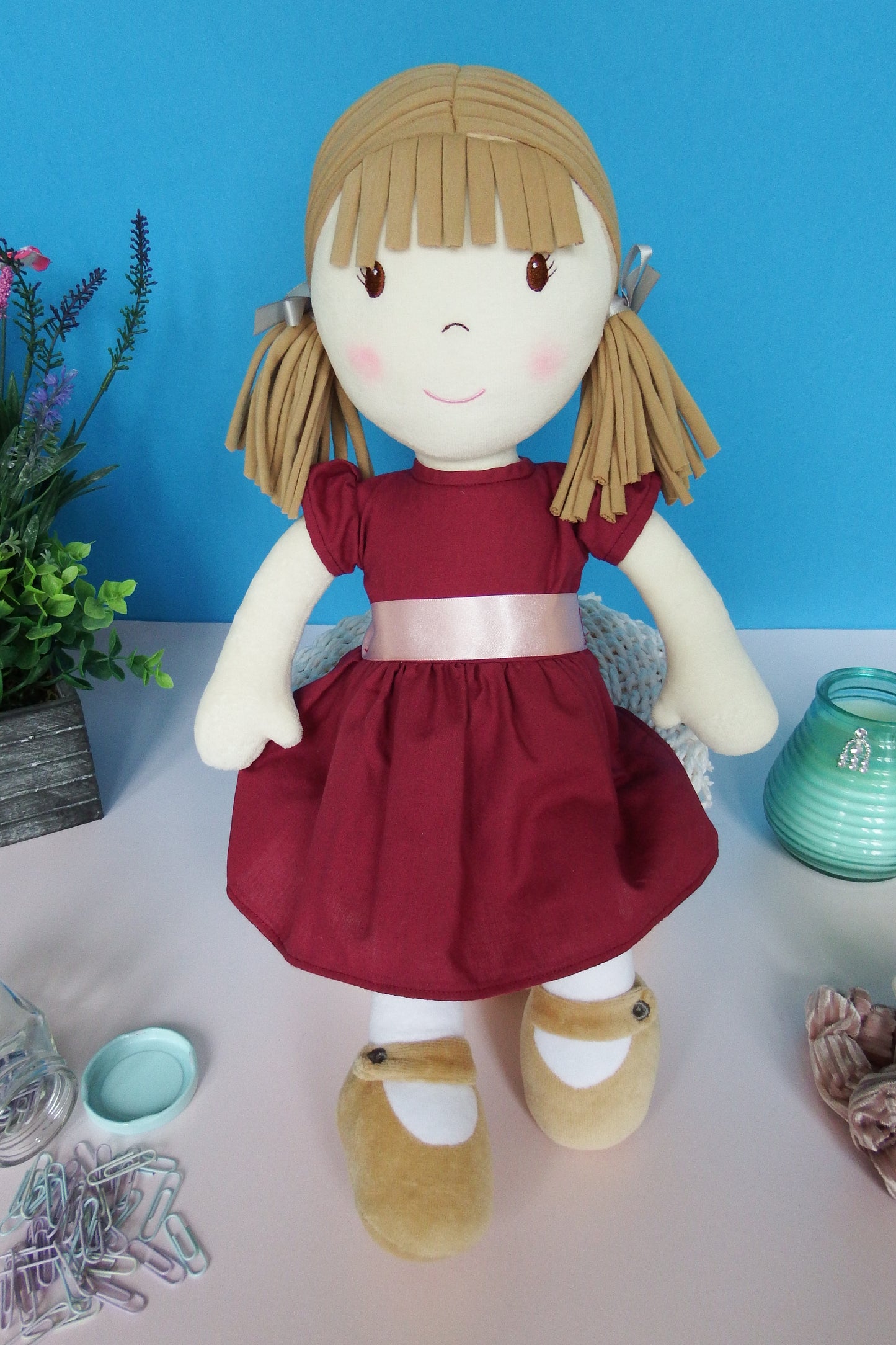 Rag Doll Belle - Red Cotton Dress