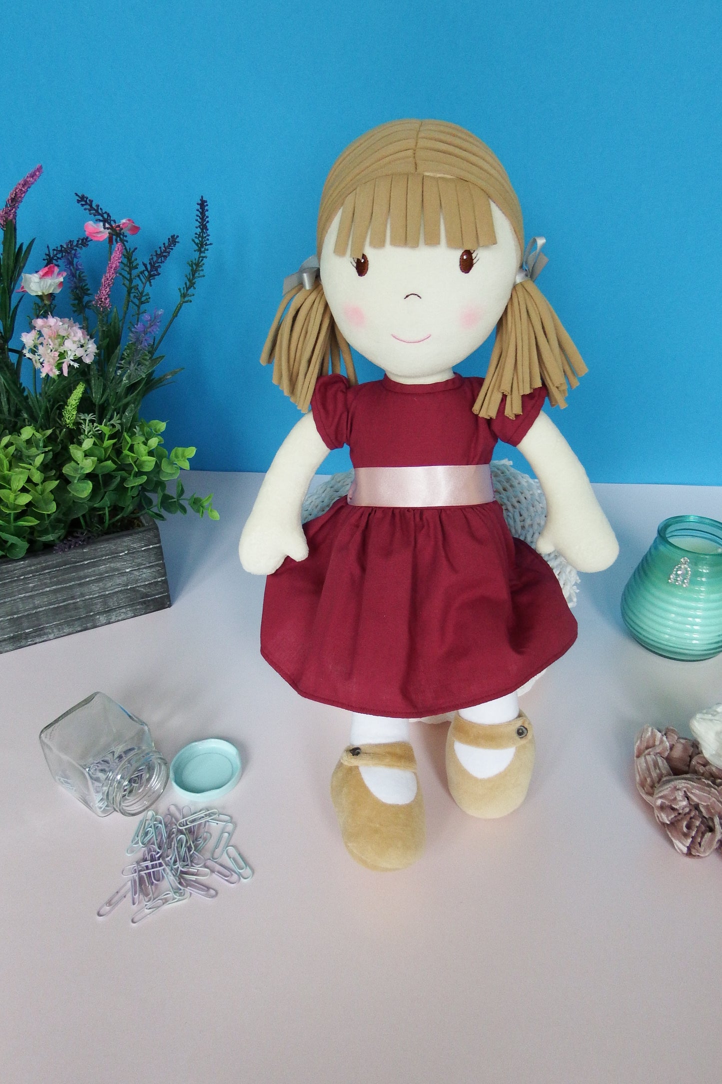 Rag Doll Belle - Red Cotton Dress