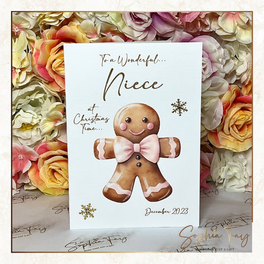 Gingerbread Pink Bow - Niece