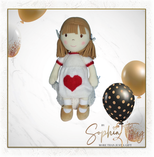 Rag Doll Belle - Knitted Heart Dress