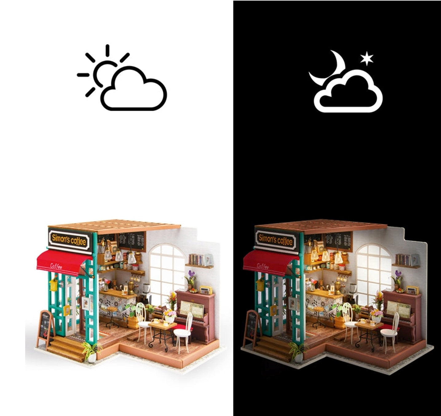 Robotime Simon's Coffee Shop DIY Kit Miniature