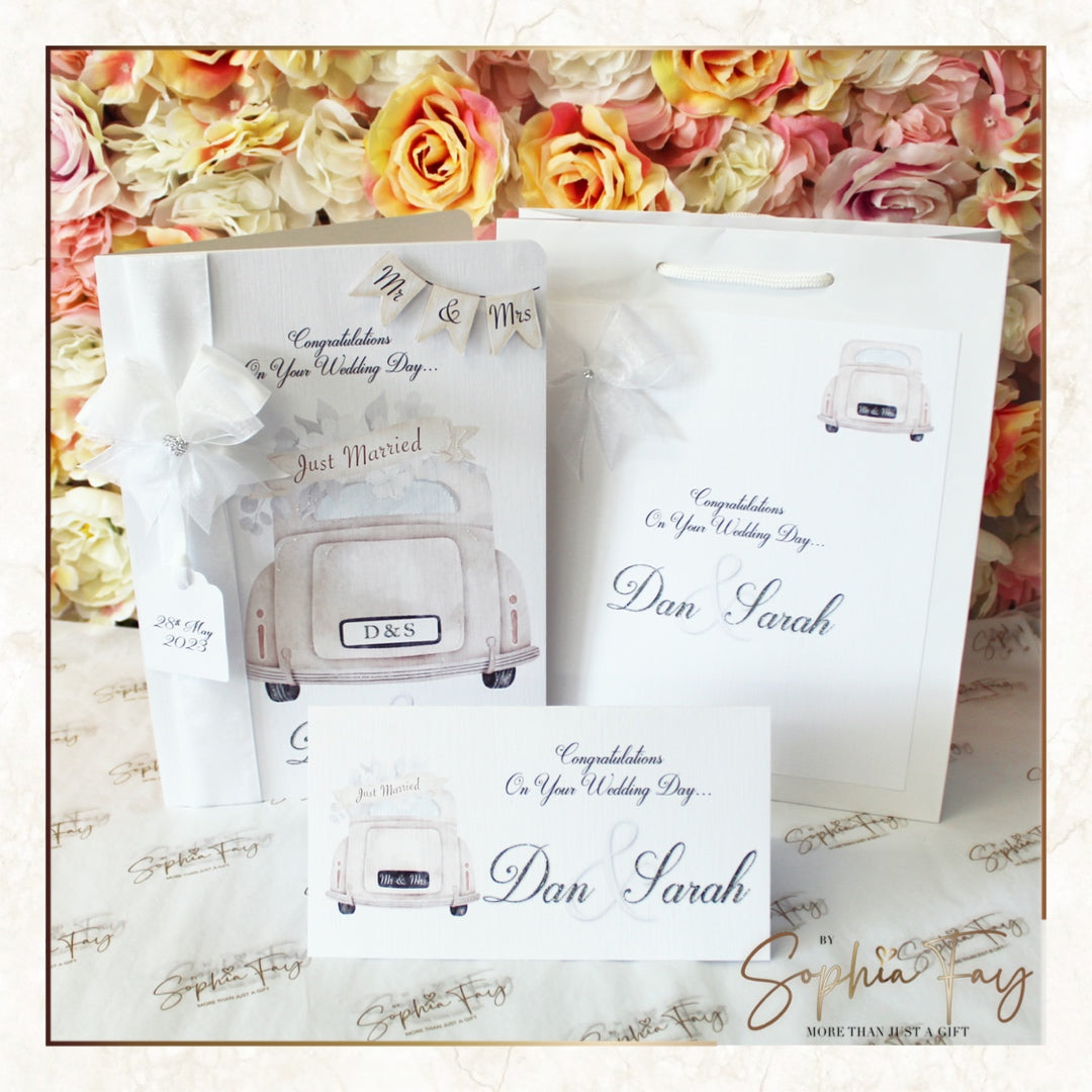 Just Married Set - Card, Bag & Money Wallet