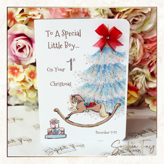 Little Boy First Xmas Rocking Horse