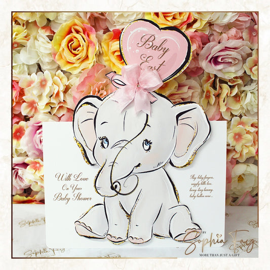 Baby Shower Elephant Pop Up - PINK