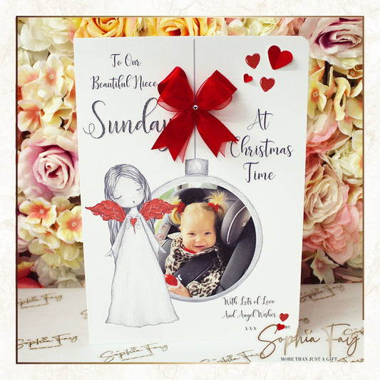Red Angel Photo Bauble
